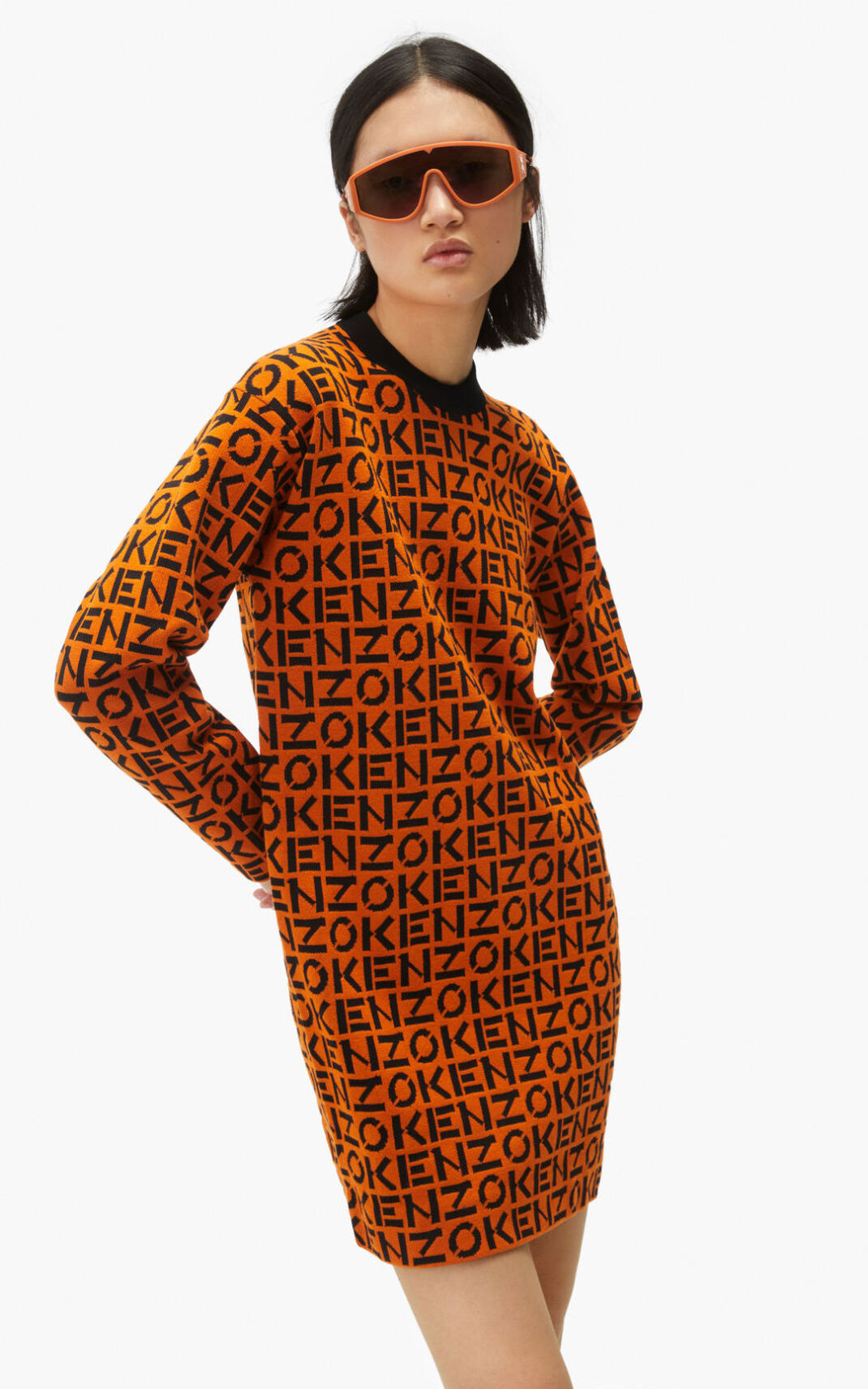 Vestidos Kenzo Sport monogrammed Mujer Naranjas Oscuro - SKU.9972887